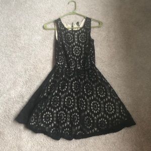 Black lace fit & flare dress